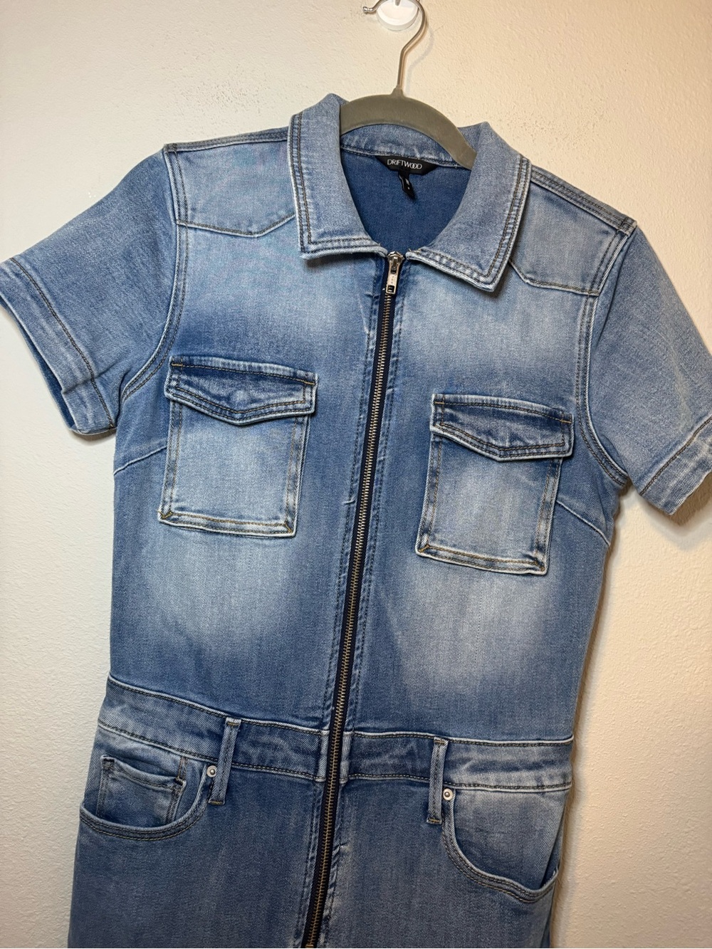 Driftwood Embroidered Denim Jumpsuit - Picture 5 of 8